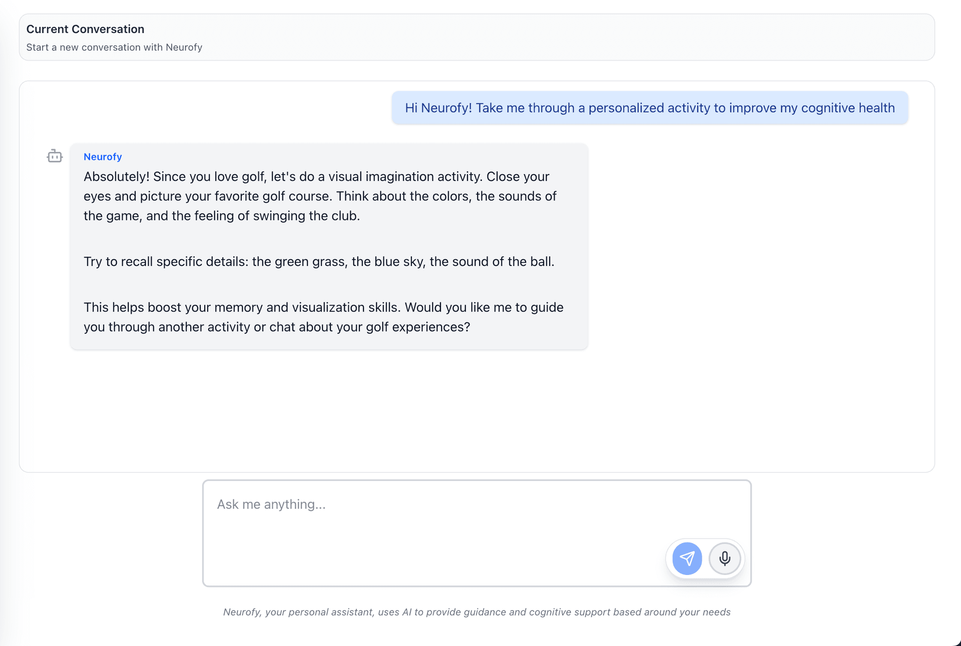 Neurofy AI Chat Interface